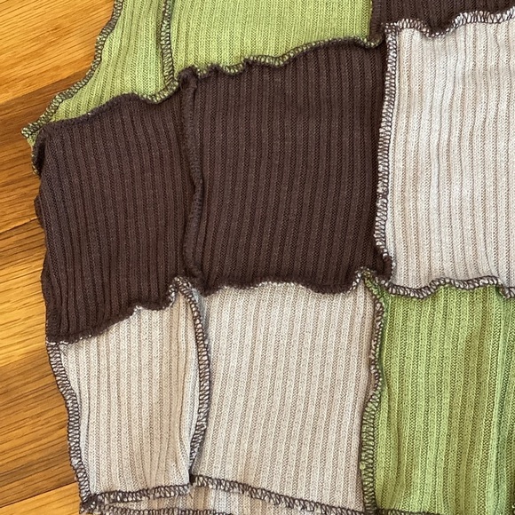 Garage Women’s Green and White Patchwork Tank Top Size S - Picture 3 of 6